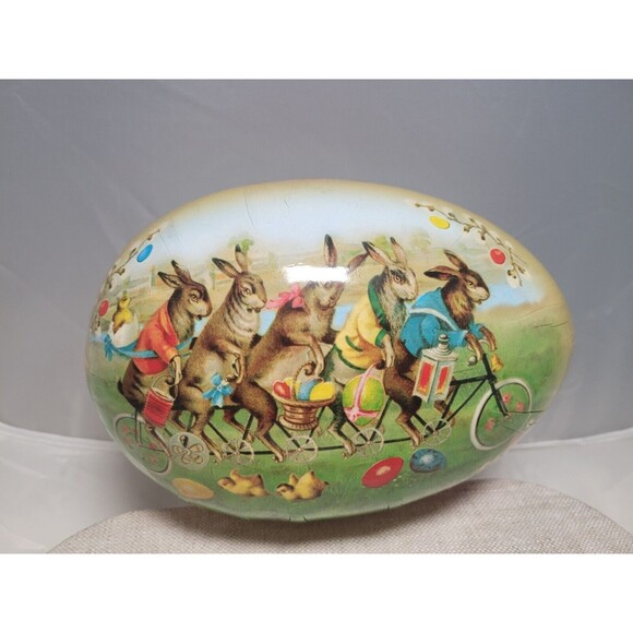 Nestler Made in Germany Famous Easter Egg Bunnies on Bike Chickens 18cm - Picture 3 of 7